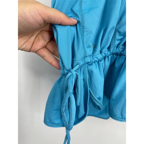 Zella Womens Blue Racerback Tank Top Sleeveless Tunic Shirt Drop Waist Size XS - Picture 9 of 12